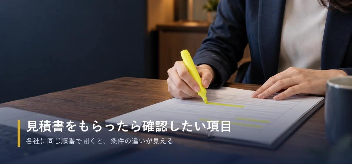 見積書を確認する男性