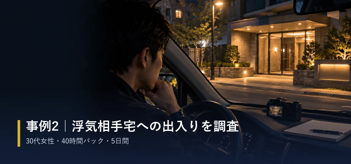住宅街での行動確認の様子(事例2のイメージ)