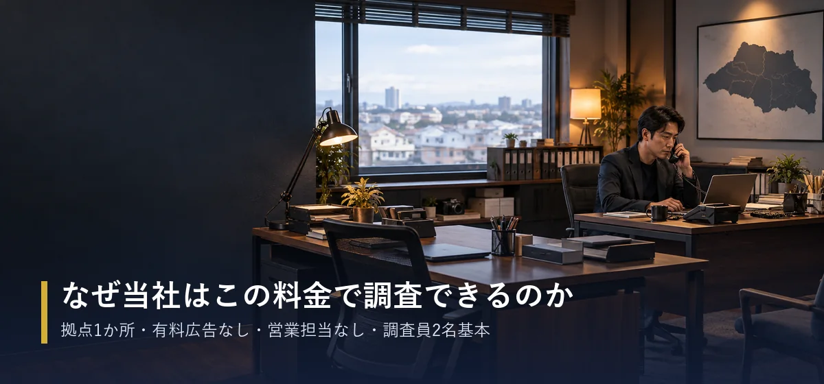 川口市本町の小さな探偵事務所の様子