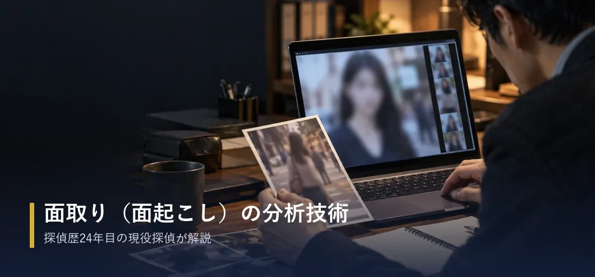 面取り(面起こし)の分析。写真と映像から対象者の顔を照合する