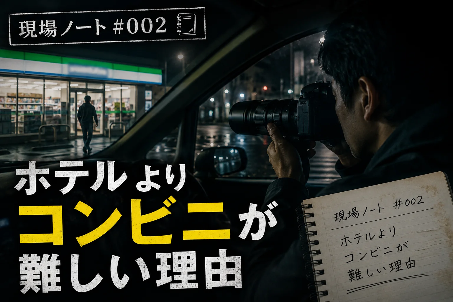 現場ノート#002｜車内からコンビニを張り込む探偵