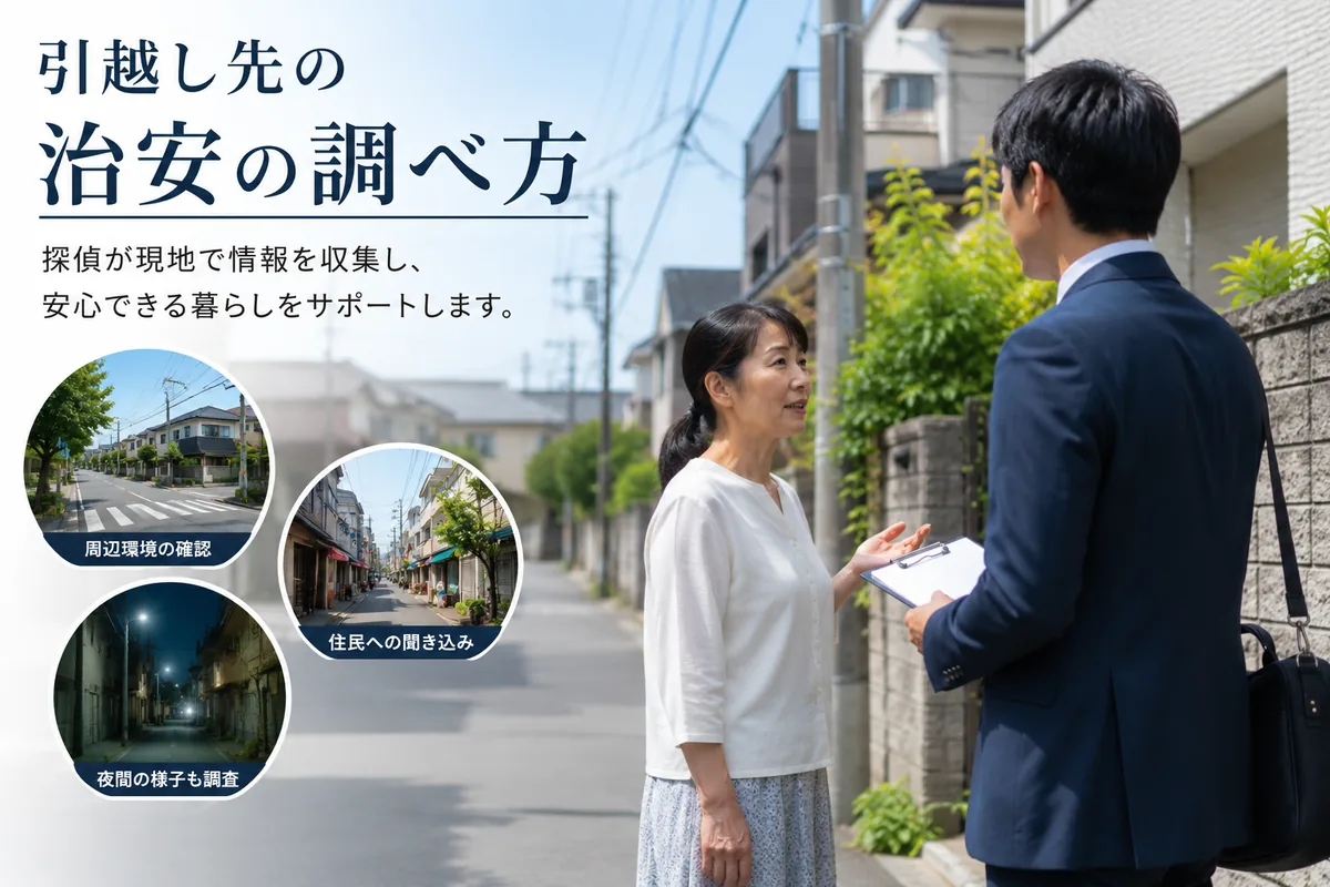 引っ越し先の治安を聞き込み調査する探偵