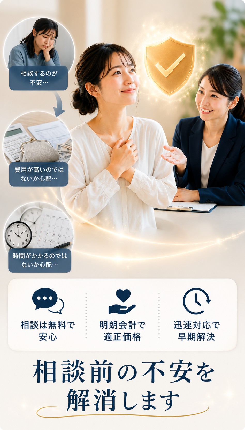 相談前の不安を解消します