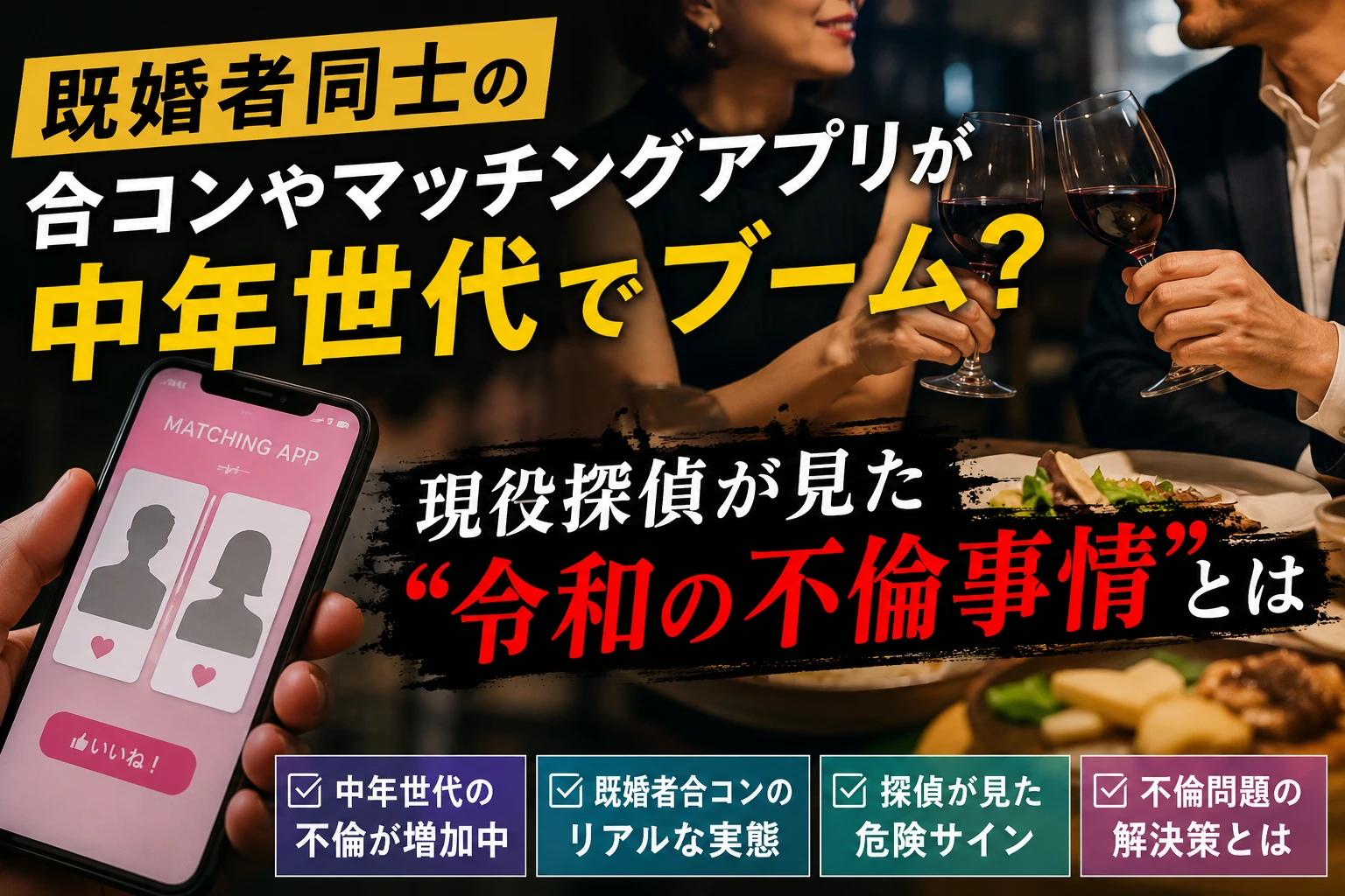 令和の不倫事情を解説するイラスト