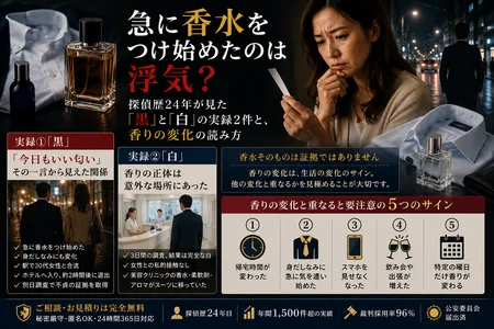 急に香水をつけ始めたのは浮気?黒と白の実録2件
