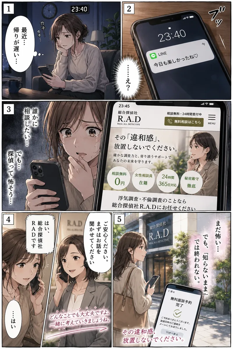 第1話 深夜の違和感——スマホに残されたメッセージ、勇気を出して無料相談へ
