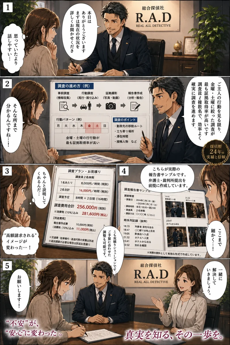 第2話 無料面談——調査の進め方から料金の内訳まで、すべて透明にご説明