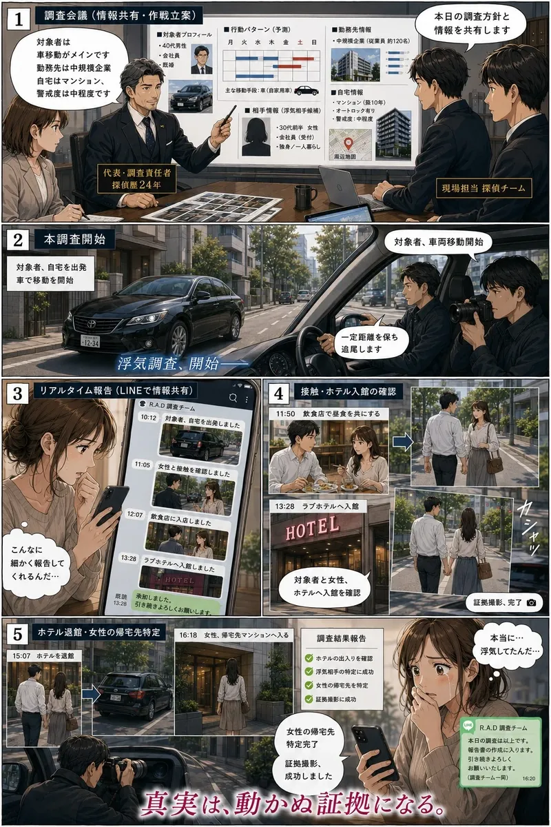 第3話 調査当日——プロの調査チームがLINEでリアルタイム報告