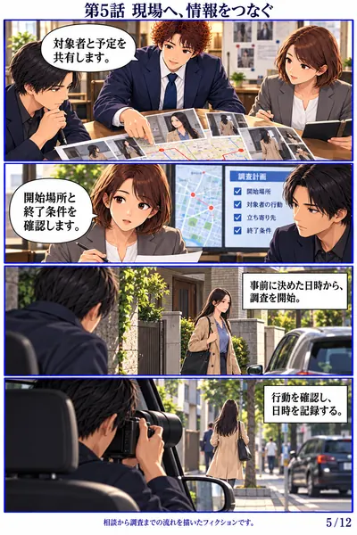男性依頼者編 第5話 現場へ、情報をつなぐ。R.A.Dのスタッフが調査に必要な情報を共有する