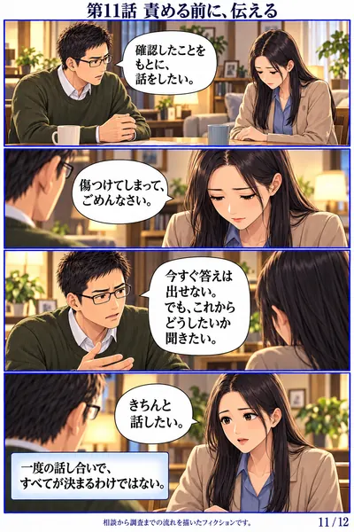 男性依頼者編 第11話 責める前に、伝える。男性が確認した事実と自分の気持ちを妻に伝える