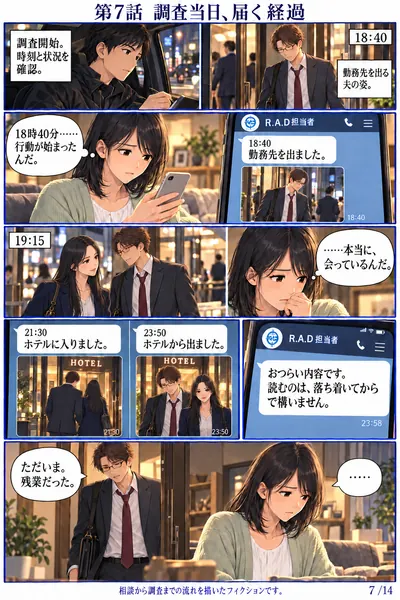 離婚編 第7話 調査当日、届く経過