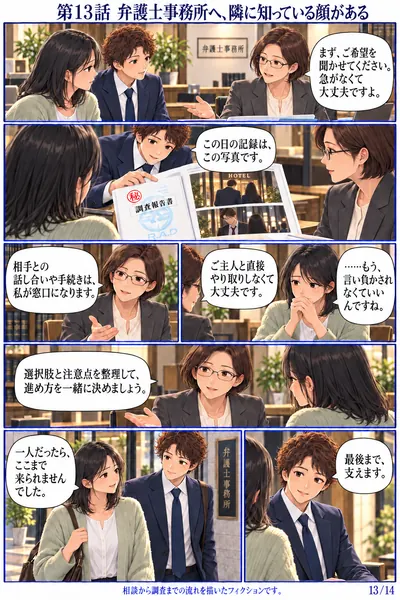 離婚編 第13話 弁護士事務所へ、隣に知っている顔がある