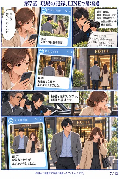 修復編 第7話 現場の記録、LINEで届く経過