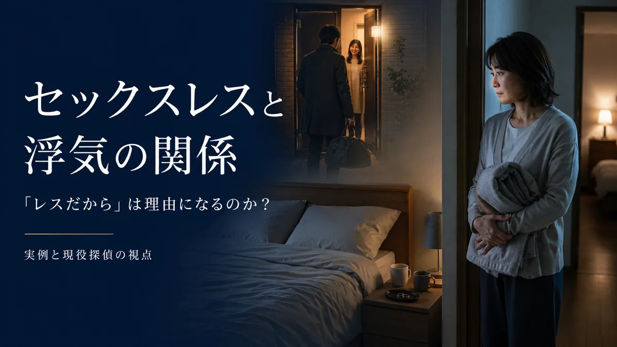 セックスレスと浮気の関係——寝室の前で立ち尽くす女性と、玄関で出迎えられる夫