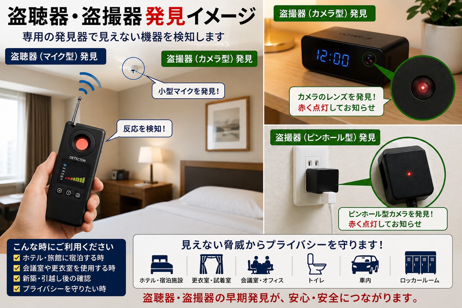 盗聴器・盗撮器発見調査のイメージ